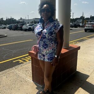 Zara Floral one piece romper shorts sz XL 12/14